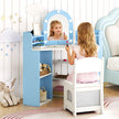 Hörn – sminkbord för barn med spegel och belysning Prinsess stol set – Blå
