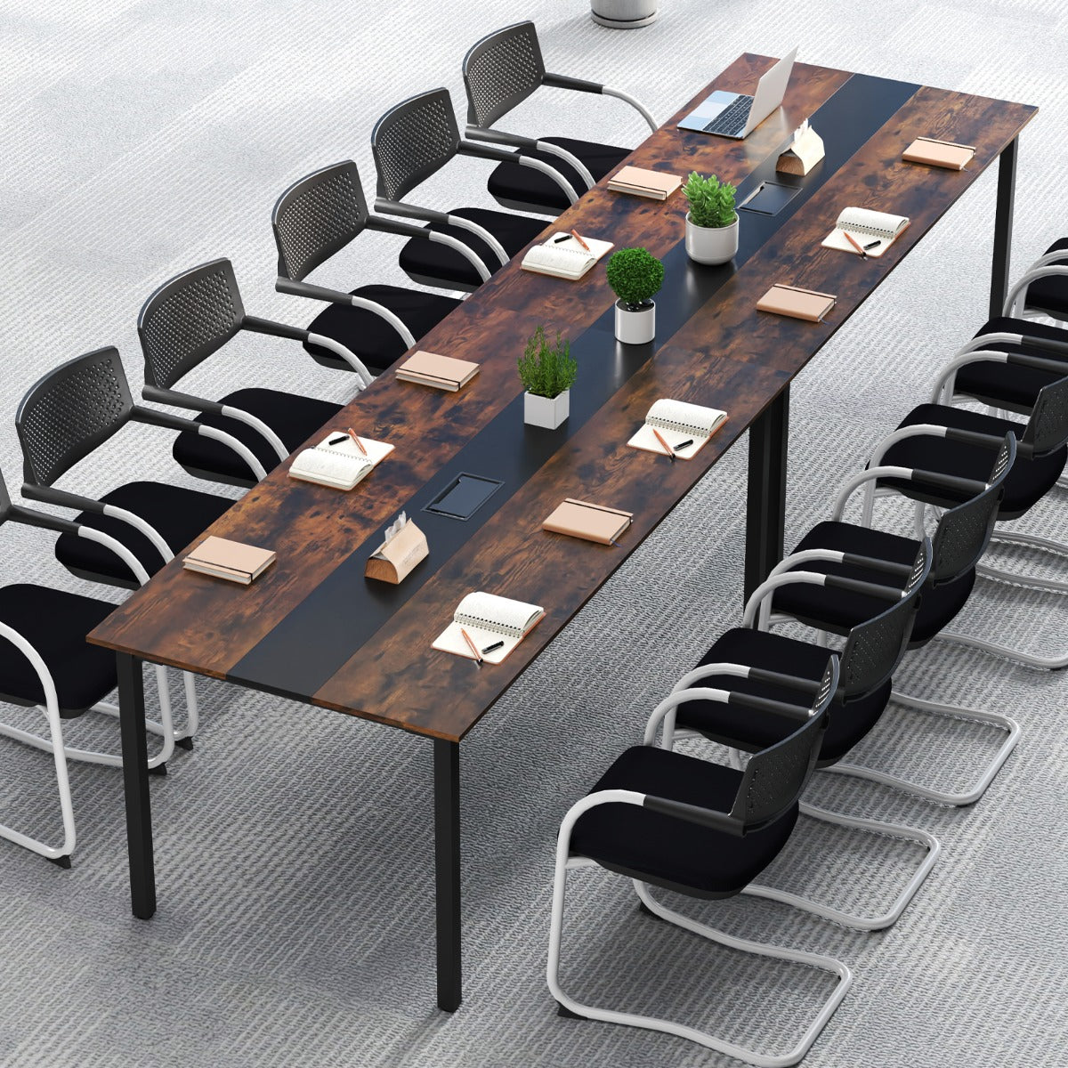 Konferensbord – för personer mötesbord rektangulärt seminarbord – 8-10 180 x 90 cm – Brun