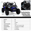 sits – barnbil med 2,4G fjärrkontroll 12V UTV musik och strålkastare – 2 118 x 74 x 71 cm – Svart