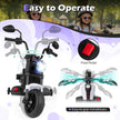 6V – elektrisk barnmotorcykel Chopper med musik strålkastare fotpedal och stödhjul – 2 – Vit