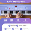 Tangenter – Pianoklavier med stativ och mikrofon bärväska, Digitalpiano E – 61 – Lila