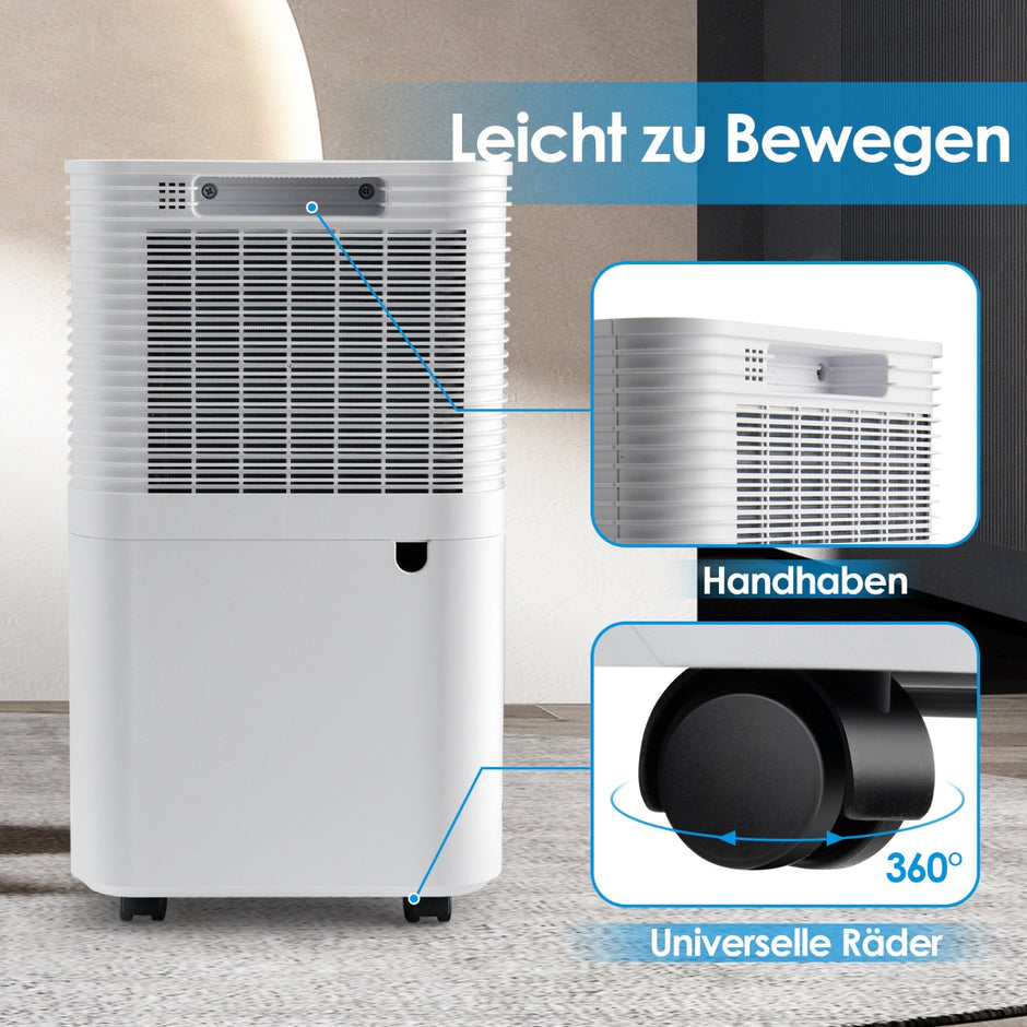 15㎡ – Avfuktare 15L med lägen Mobil – 3 25,5 x 22 x 45 cm – Vit