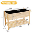 Upphöjd – trädgårdsbädd i trä med låsbara hjul Naturlig – 120 x 59 x 84 cm – Natur