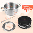 Elektriskt – fondue set 1200W med temperaturreglering och avtagbar rostfri stålgryta – Svart och silver