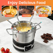 Elektriskt – fondue set 1200W med temperaturreglering och avtagbar rostfri stålgryta – Svart och silver