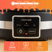 Elektriskt – fondue set 1200W med temperaturreglering och avtagbar rostfri stålgryta – Svart och silver