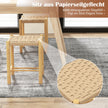 Matsalspallsset – ram av gummiträ och sits vävt papper – 36 x 36 x 45 cm – Natur