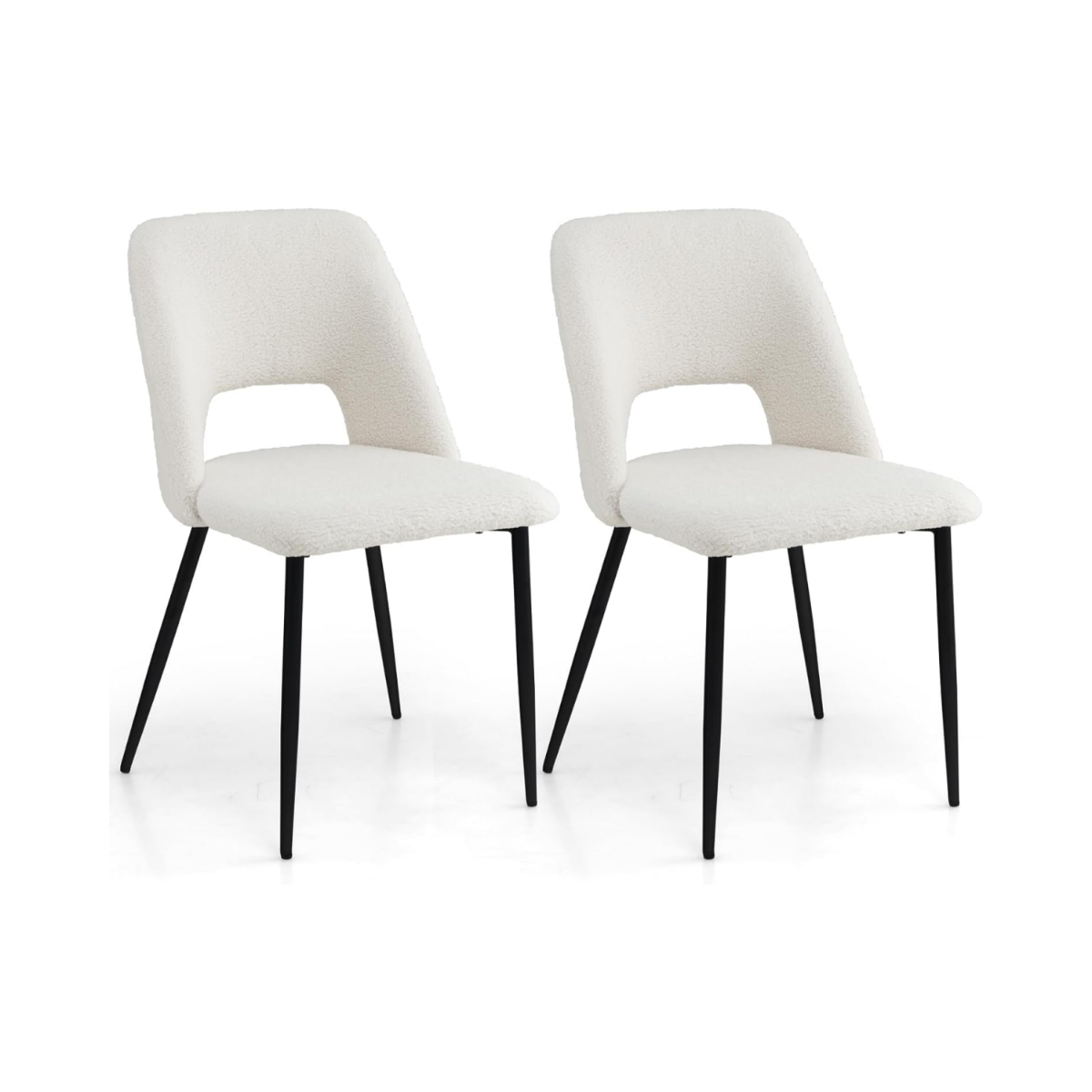 Set – med matsalsstolar stoppade köksstolar ryggstöd – 2 48,5 x 57 x 85 cm – Beige