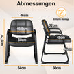 pack – Gästestolar Ergonomisk receptionsstol med metallram och stoppade armstöd – 2 – Svart