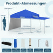 Pop – up Paviljong med omvandlingsbara sidoväggar till markis – 2 430 x 280 cm – Blå