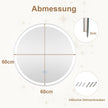 LED badrumsspegel – med belysning rund anti dim – 60 cm – Silver