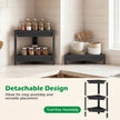pack – hörnhylla med avtagbar design och dräneringshål fristående badrumshylla – 2 – Svart