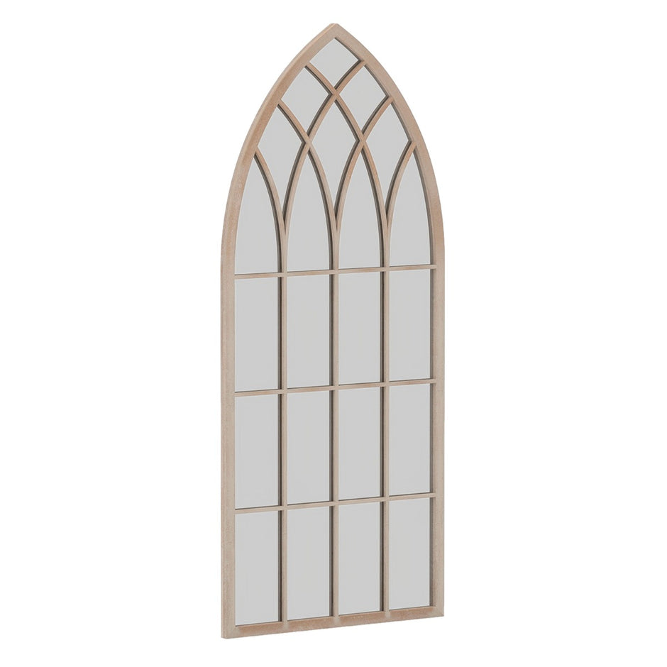 Farmhouse – fönsterramspegel böjd väggspegel med metallram – 115 x 50 x 2 cm – Grå