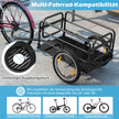 Cykelsläp – Lastvagn Vikbar med lock och koppling reflektorer – 145,5 x 61 x 58 cm – Svart