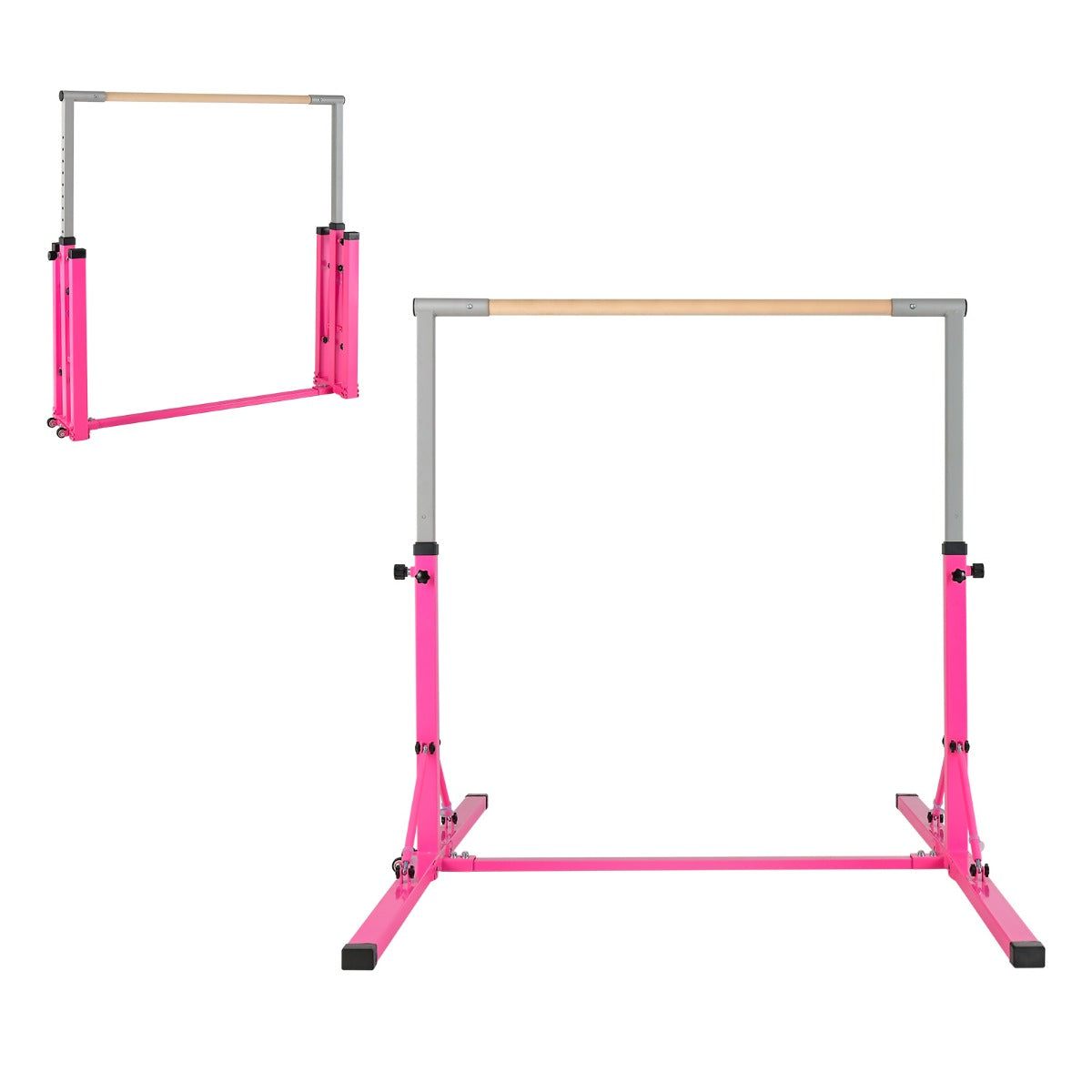 Vikbar – gymnastikstång för barn Vacklingsfri hemträningsutrustning (90-150) cm – 136 x 172 x – Rosa