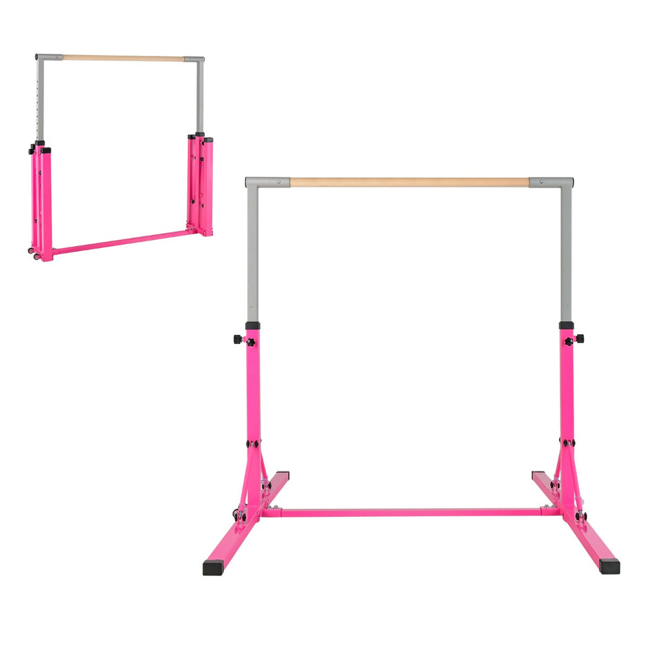 Vikbar – gymnastikstång för barn Vacklingsfri hemträningsutrustning (90-150) cm – 136 x 172 x – Rosa