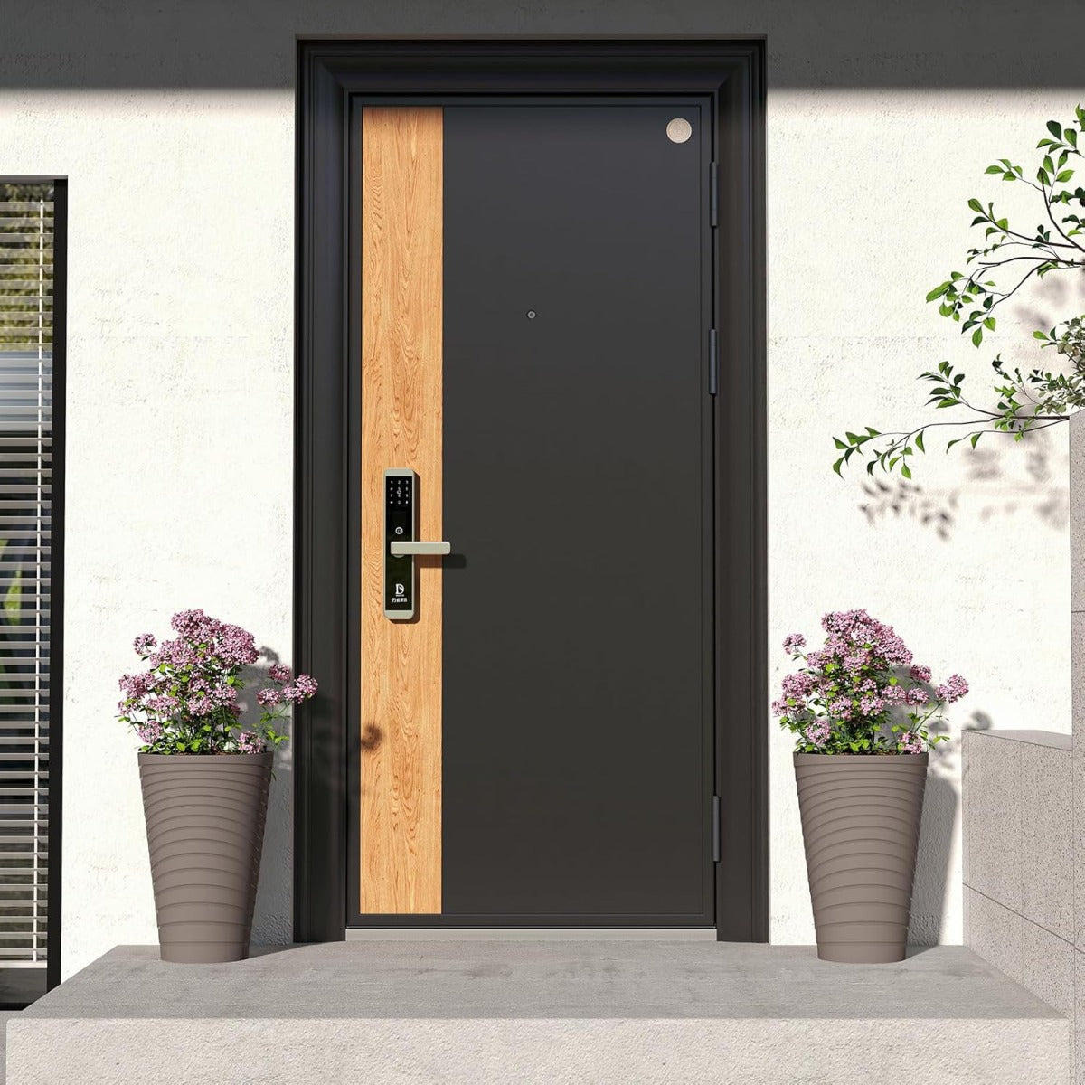 stycken – planteringskärl med innerkruka höga runda planteringsbehållare väderbeständiga blomkrukor dräneringshål PP – 2 45 cm – Brun