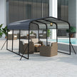 Carport – Tältgarage Vattentätt Bilskydd Lagringstält Partytält – 440 x 300 cm – Svart