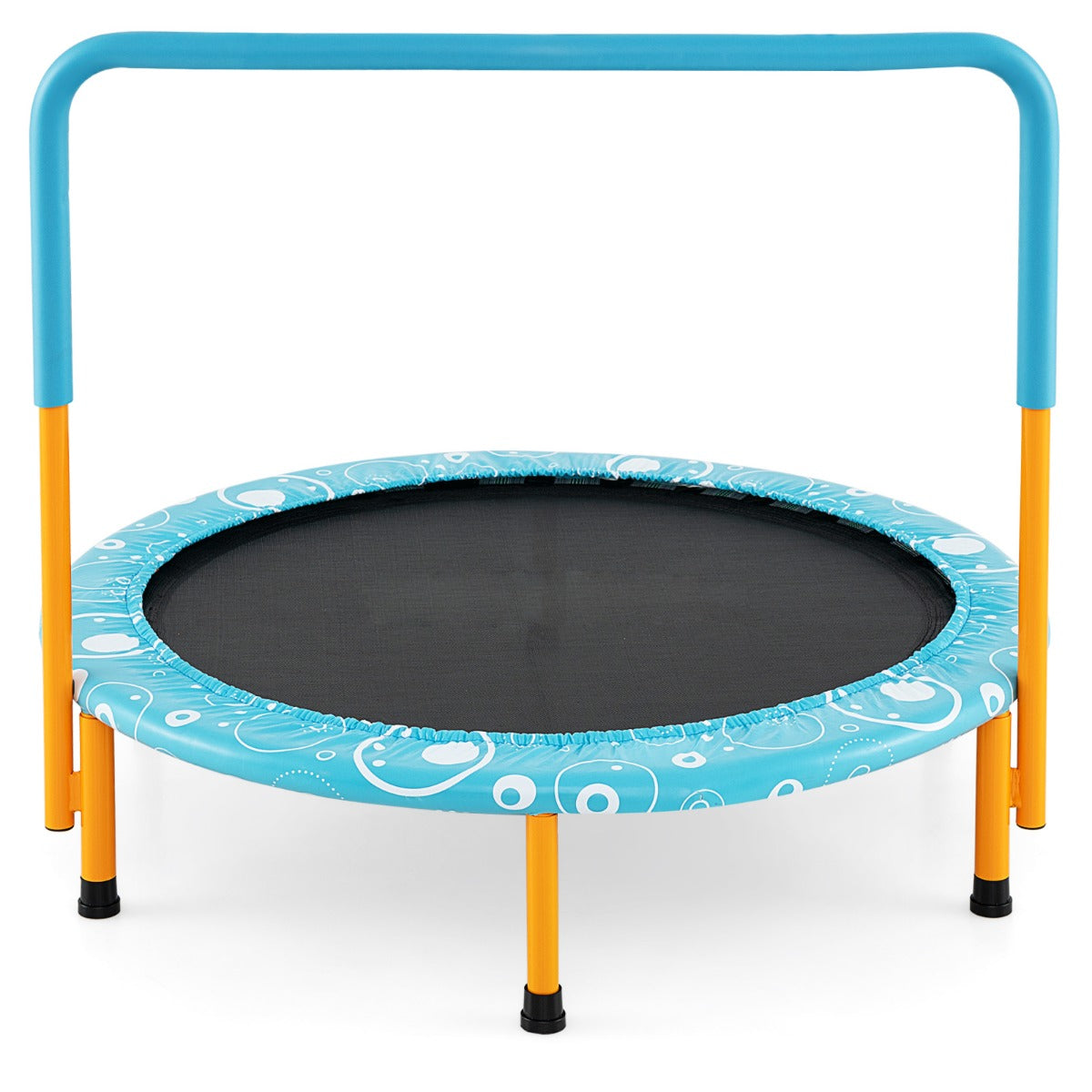 Barntrampolin – med handtag Mini upp till belastning Fällbart – 150 kg Ø 92 cm – Orange