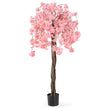 Konstgjord – körsbärsblomma i kruka, konstblomma med blommor, – 163 cm – Rosa