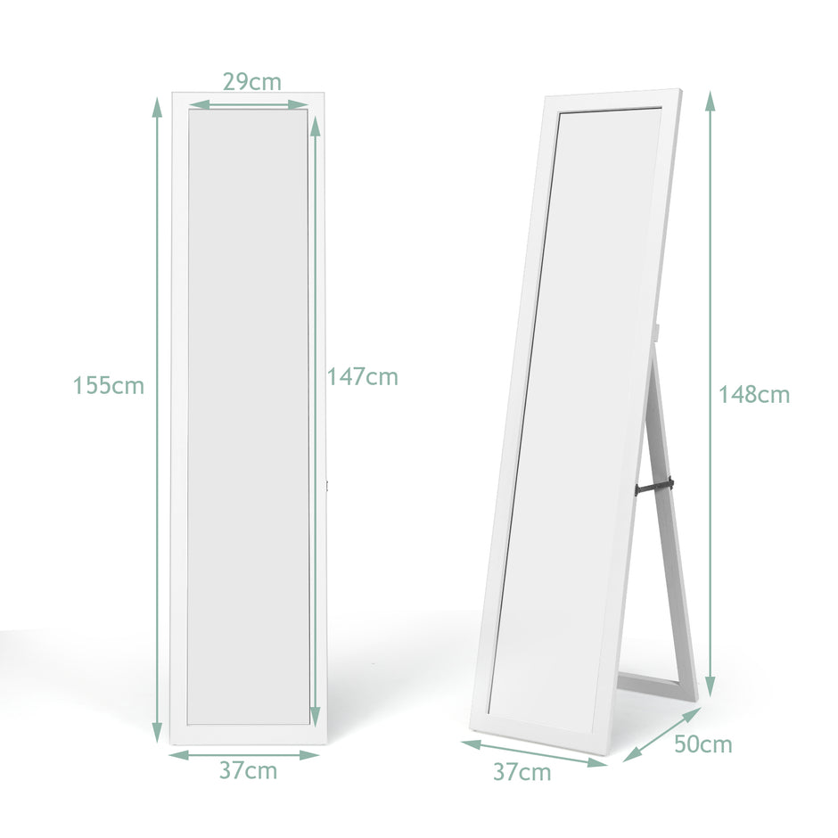 i – fullängdsspegel Hellängdsspegel med träram – 2 1 37 x 155 cm – Vit