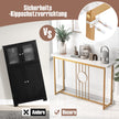 Konsolbord – i marmorlook med metallram och justerbara fotkuddar Smalt sidobord – Vit