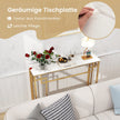 Konsolbord – med marmor och geometrisk metallram Entrébord smalt gyllene – Guld