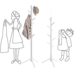 Staande kapstok – Verstelbare hoogte – Hout – Wit