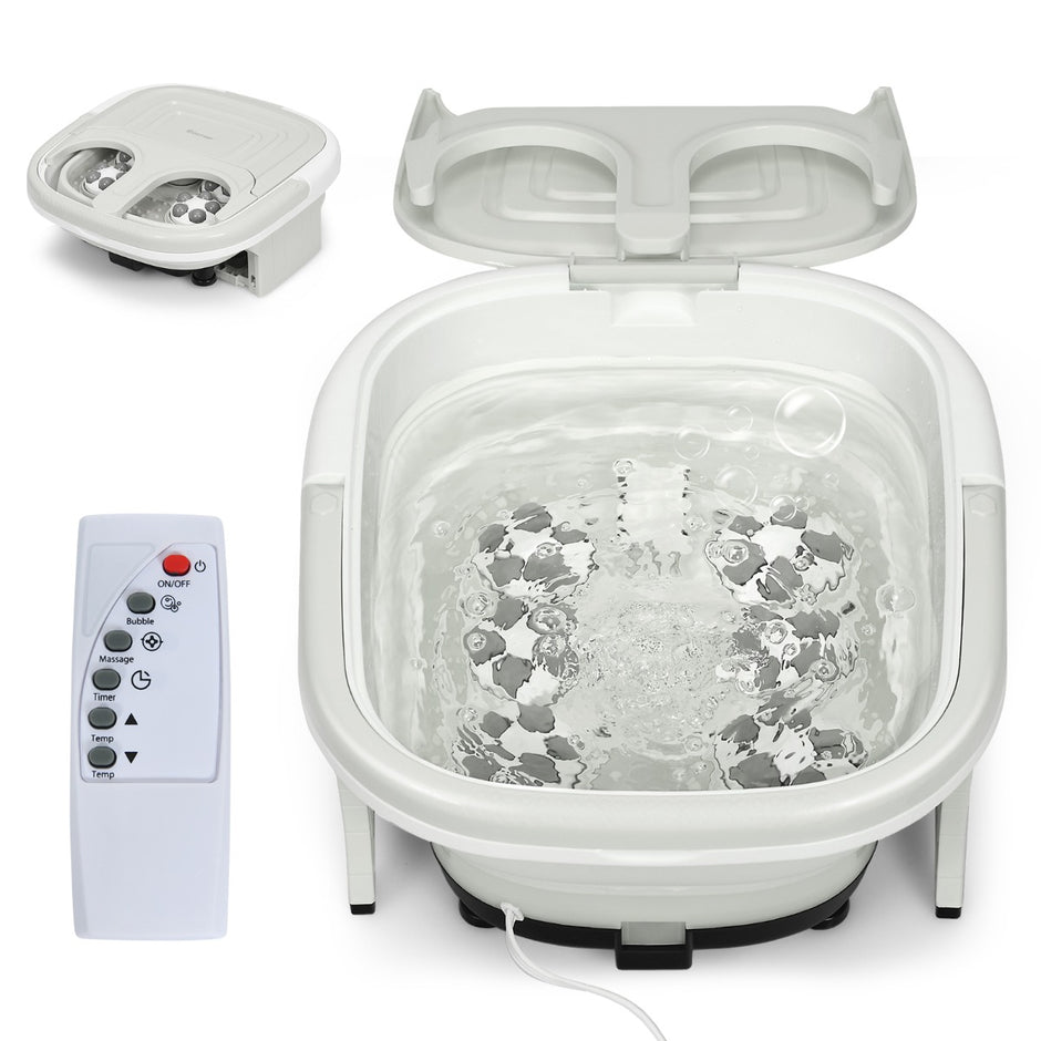Fotbad – Massager bubbelpool med justerbar värmetemperatur – 42 x 40 x 24 cm – Grå