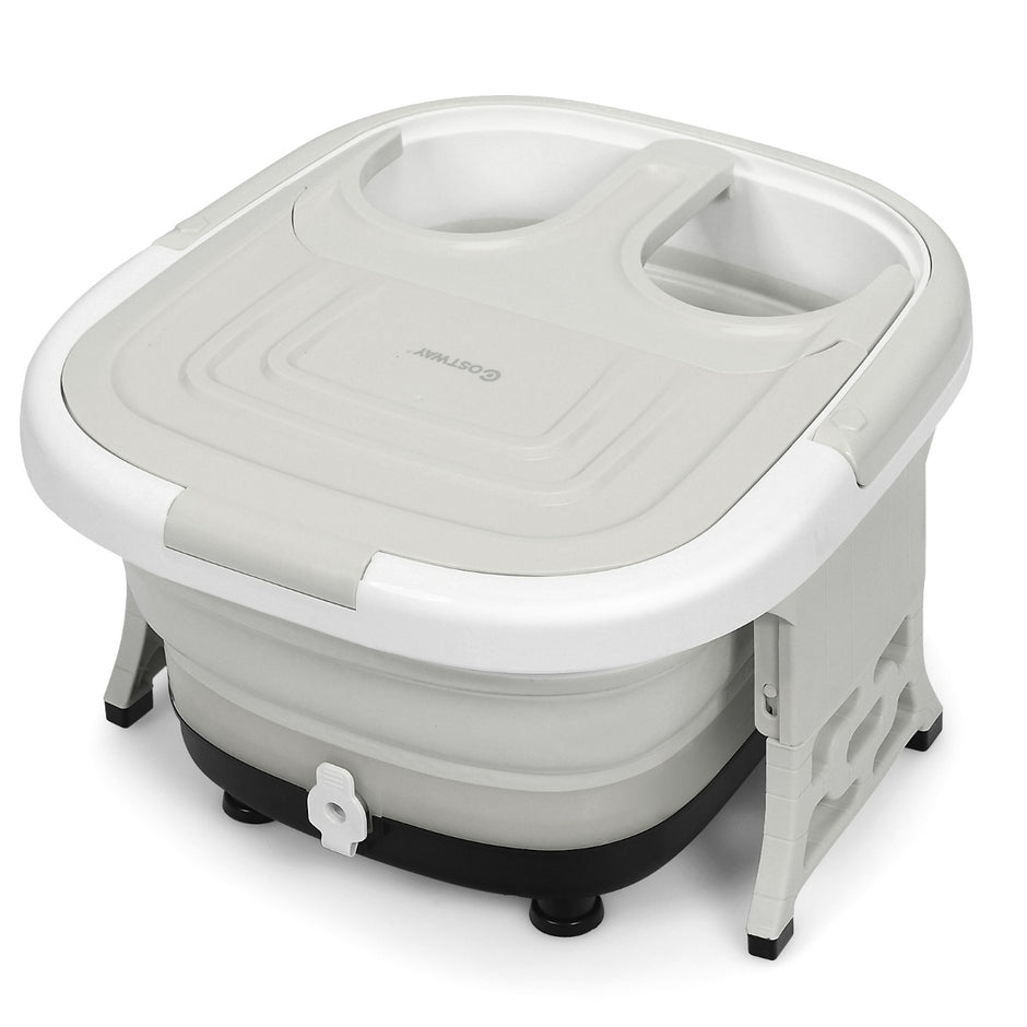 Fotbad – Massager bubbelpool med justerbar värmetemperatur – 42 x 40 x 24 cm – Grå