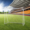 Väderbeständigt – fotbollsmål med nät och robust ram målvägg – 215 x 152 x 76 cm – Vit