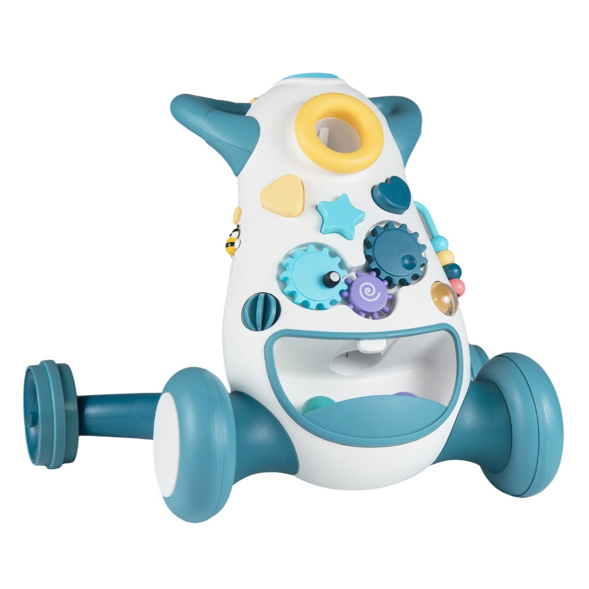 Gåstol – Baby Walker med musik och ljus gånghjälp formsorterare roterande kugghjul – Blå