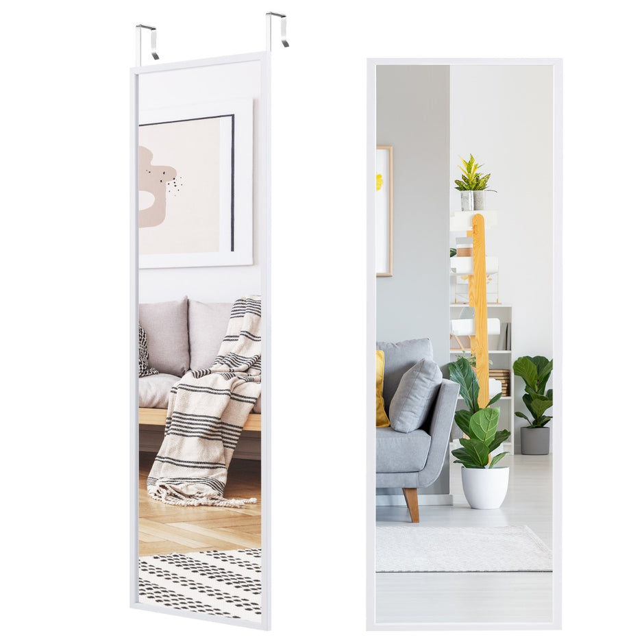 Hellängdsspegel – Väggspegel Dörrspegel Hängspegel – 36,5 x 1,5 x 107 cm – Vit