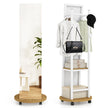 i – helkroppsspegel med krokar och förvaringsfack universella hjul Vitt – 2 1 3 – Vit