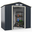 Utomhus – Metallbod Trädgårdshus Stålskjul – 213 x 162 x 117 cm – Grå