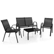 delar – utemöblersset samtalsset med soffbord – 4 51 x 71 x 35 cm – Grå