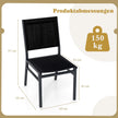 Set – med trädgårdsstolar väderbeständiga uteplatsstolar i aluminium ventilerande sits och ryggstöd – 2 60 x 45 x 87 cm – Svart