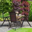 Trädgårdsstol – polyrattan hopfällbar med vägs justerbart ryggstöd – 5 69 x 58 x 85-112 cm – Brun