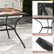 Trädgårdsbord – med bordsskiva i trälook. Terrassbord justerbart paraplyhål – 85 x 85 x 74 cm – Brun