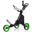 Golfvagn – hjul hopfällbar – 3 121 x 70 x 99,5-114,5 cm – Grön