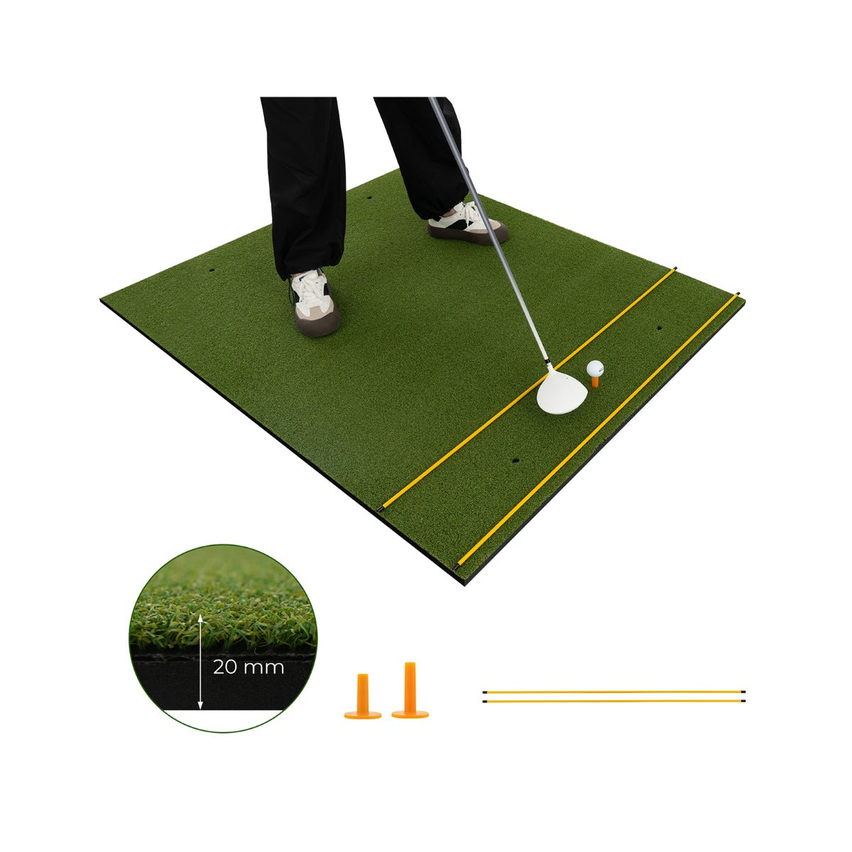 i – golfmatta Högkvalitativ slagmatta med konstgräs – 3 1 152 x 117 cm – Grön