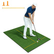 i – golf tee matta med konstgräs, tees, inriktningsstänger och förborrade hål – 3 1 2 2 6 152 x 92 cm 27 mm – Grön