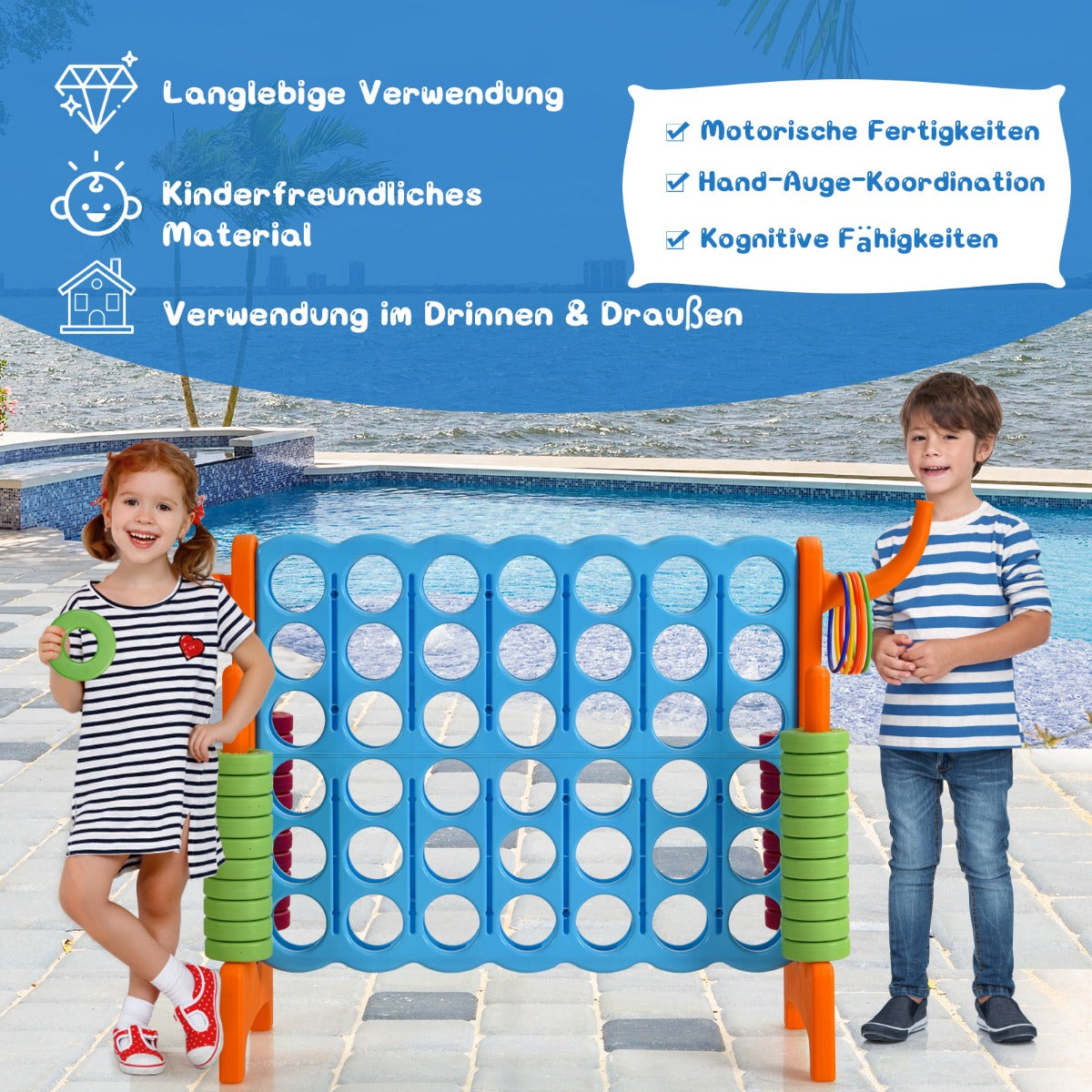 Stort – i rad Jumbo i set Blå + – 4 4 84 x 33 x 79 cm – Orange