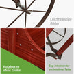 Blomsterställ – Trävagn Växtvagn Blomstervagn med Metall – 62 x 34 x 60 cm – Röd