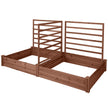 Upphöjda – odlingsbäddar med klätterställning planteringslåda i tallved planteringskärl insynsskydd – 222 x 114 x 110 cm – Brun