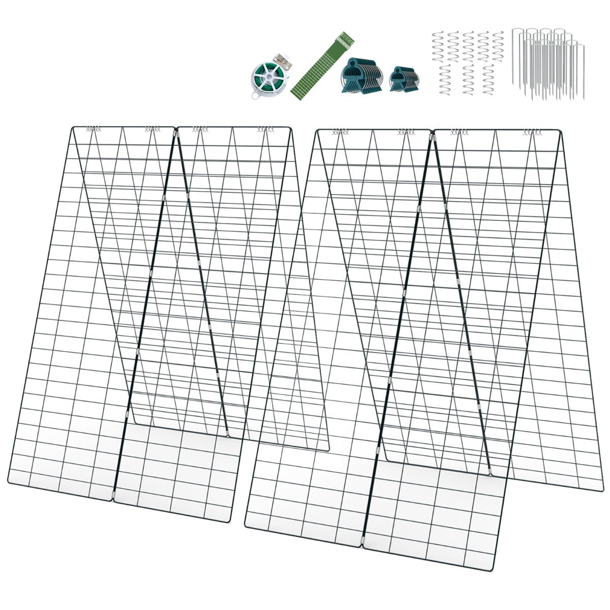 delad – trädgårdsspaljéstöd för klätterväxter – 2 122 x 86 cm – Grön