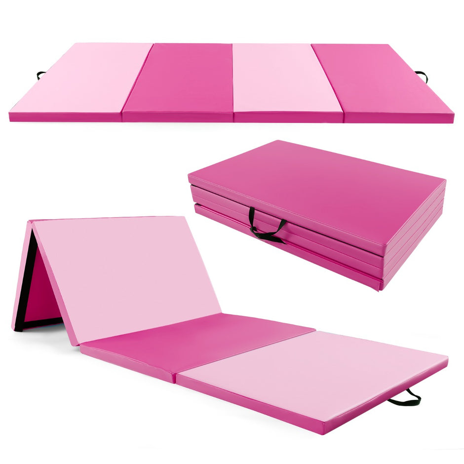 Mjuk – golvmatta av konstläder med klätterfäste och bärhandtag – 300 x 117 x 5 cm – Rosa
