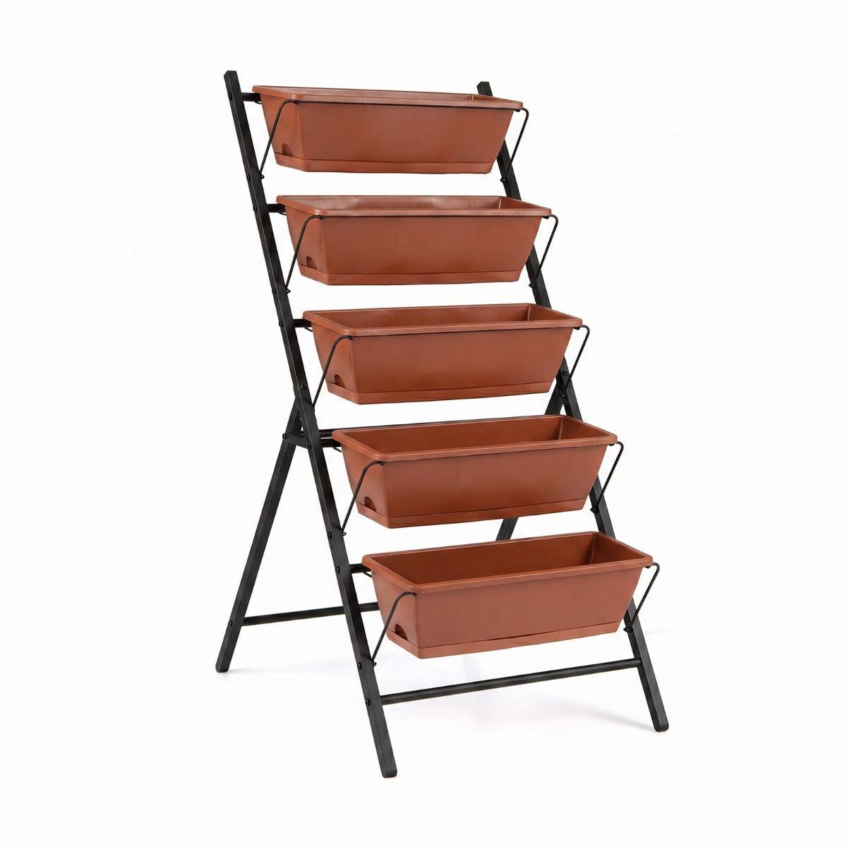 stegs – vertikalt högbed odlingsbed med uttagbara blomlådor – 5 5 – Röd