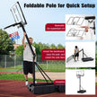 Höhenverstellbarer – Basketballkorb mit Ständer und Rädern, mobiles Korbsystem Ballaufbewahrung – 2 – Svart