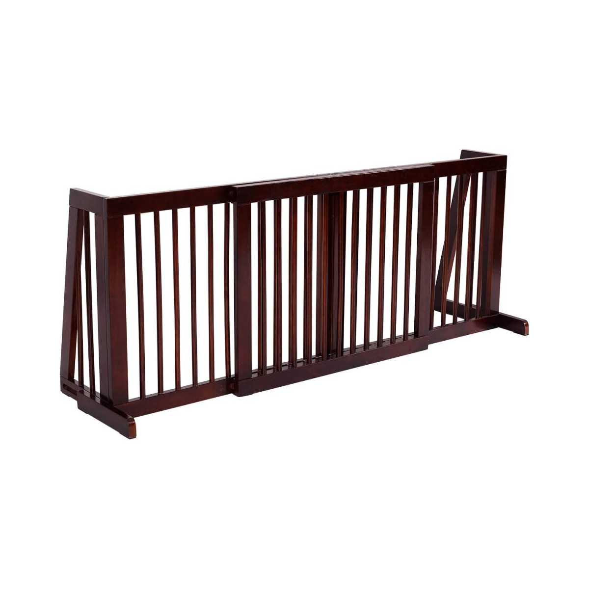 Säkerhetsgrind – Fristående panels husdjurstaket – 3 203 x 56 x 10 cm – Brun